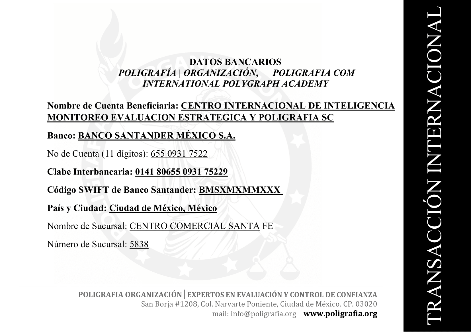 Datos Bancarios POLIGRAFIA - INTERNACIONALES-1